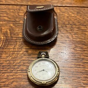 Northcrest Gold and Brown Pocket Watch with Case